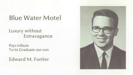 Blue Water Motel - 1970 Yearbook Ad (newer photo)